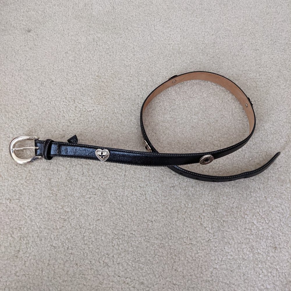 Brighton leather belt with silver accents